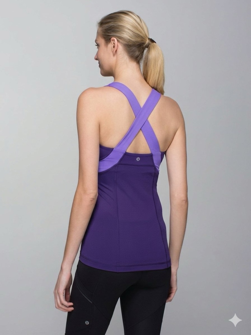 LULULEMON Y2K Purple V-Neck Tank Top Bra Workout Athletic Yoga Running Size 10